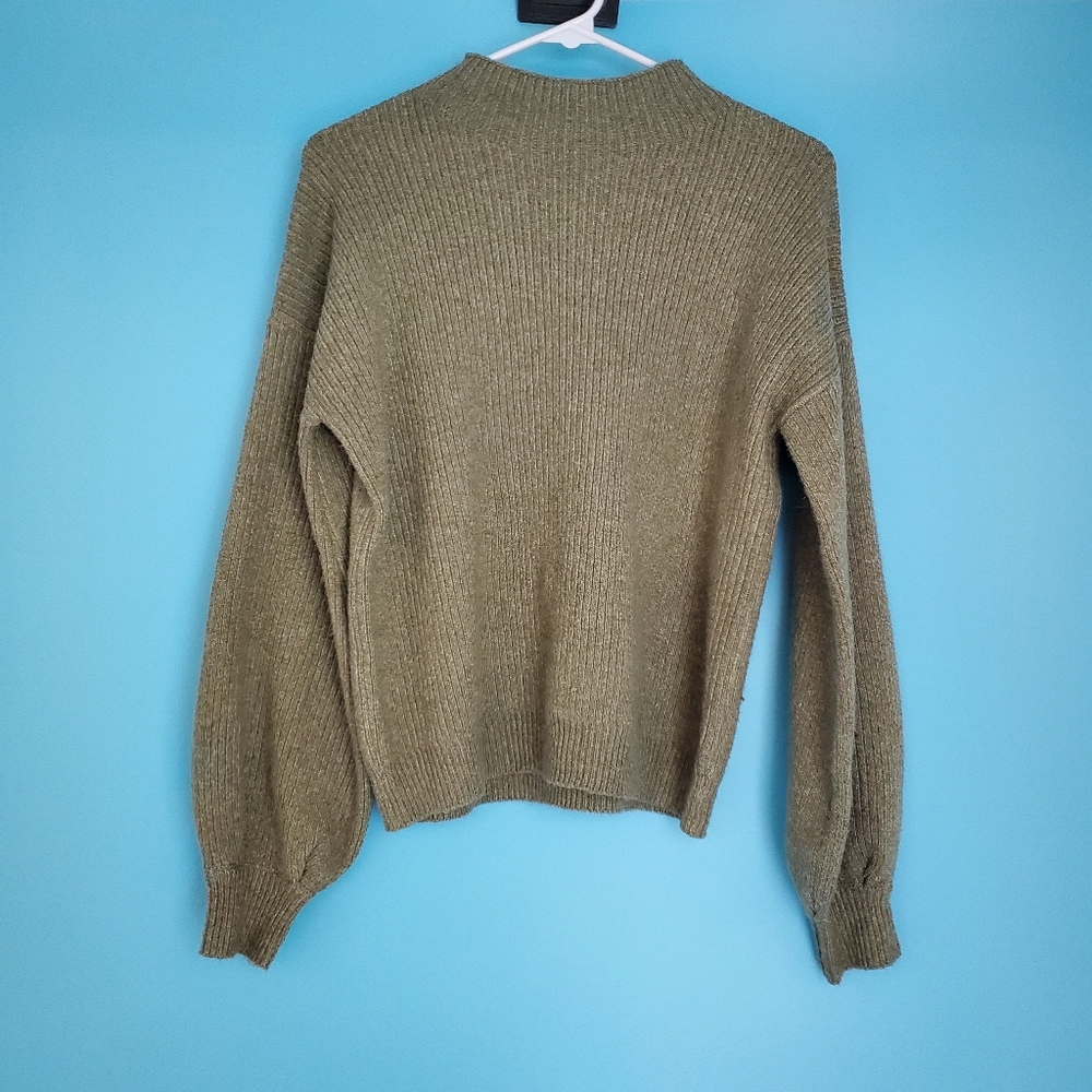 Pinque Sweater Size XS Olive Green Ribbed Knit